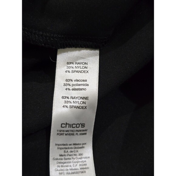 Chicos Ponte Crop Knit Pull On Pants Size 12 High Rise Elastic Waist Black 2 - Picture 7 of 8